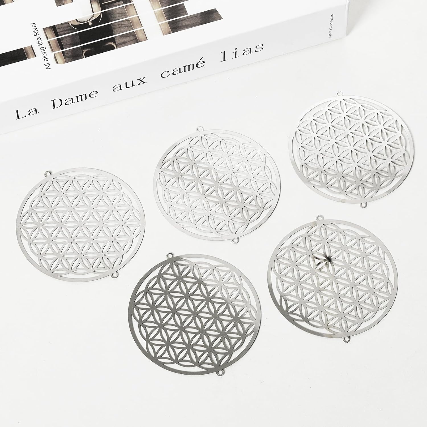 10pcs Suncatcher Parts Silver Circle Metal Sheet Window Pendant DIY Part Ornament Part Hand-Crafts Gifts - Image 4