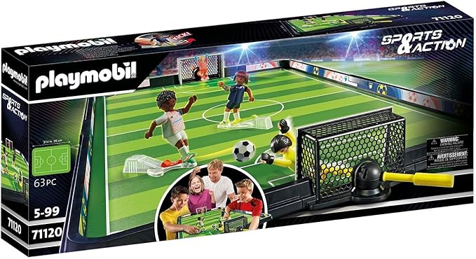PLAYMOBIL Sports y Action 71120 Campo de Fútbol Futbolín para Niños