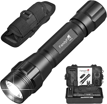 800 High Lumens Tactical Flashlight with Holster,Single Mode Police EDC Flashlight with Belt Holder,Small Law Enforcement Powerful Flash Light Set FB10