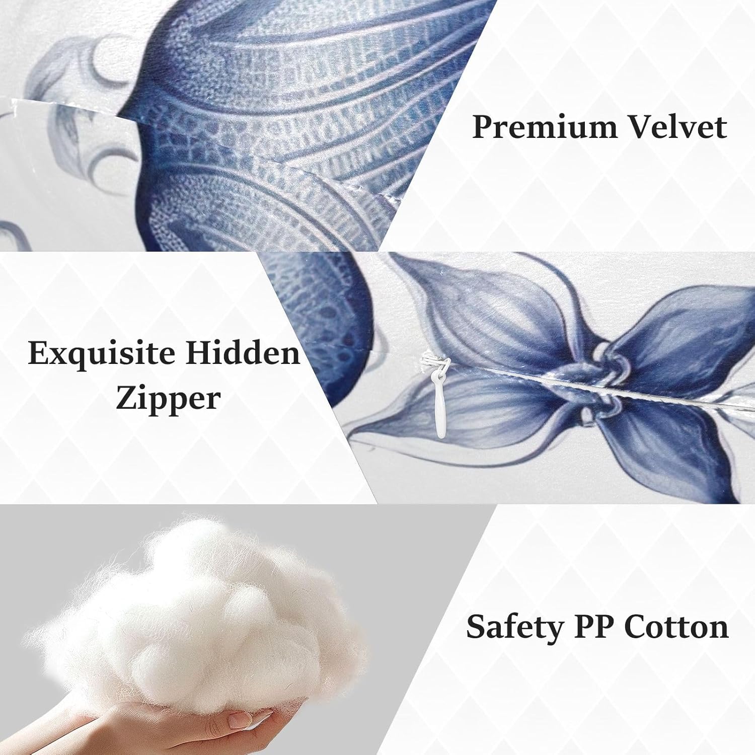 Indigo Dragonfly Human-Shaped Pillow Soft Body Pillows Washable Velvet Pillows for Anxiety Relief Sleeping Cuddling & Support