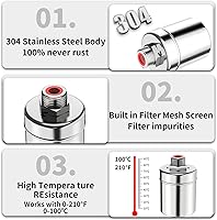 Vista 5 de Válvula de flotador de acero inoxidable con control automático de nivel de agua, paquete de 2, 1/2 pulgada, diseño de entrada lateral de grado 304
