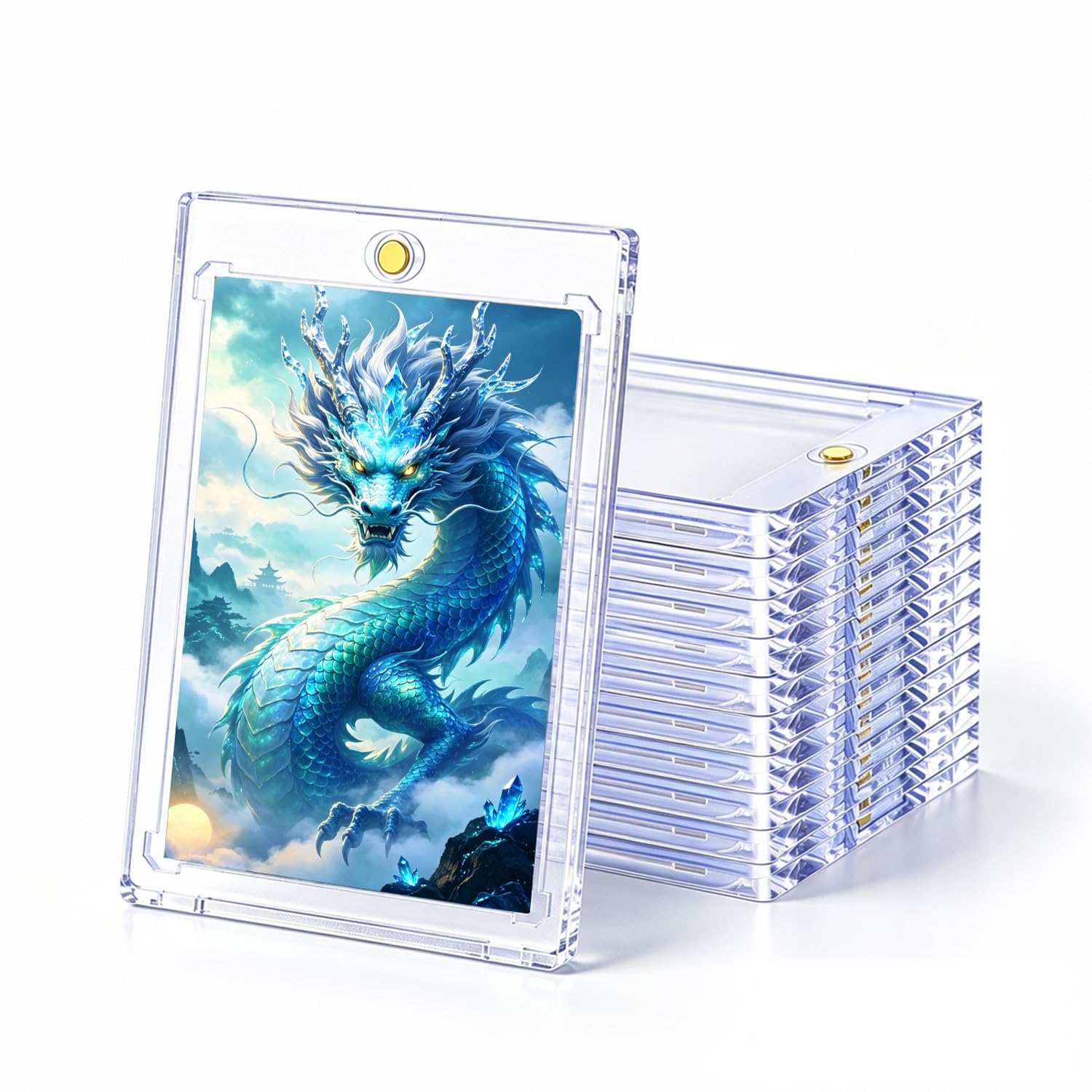Wigearss Pack of 10 35PT Magnetic Card Holder UV Protection