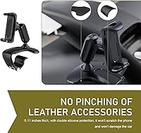 Vista 5 de 360° Rotatable Car Phone Holder – Adjustable Spring Clamp for 4.7"-6.5" Smartphones, Anti-Shake Navigation Mount with Sun Visor & Rearview Mirror