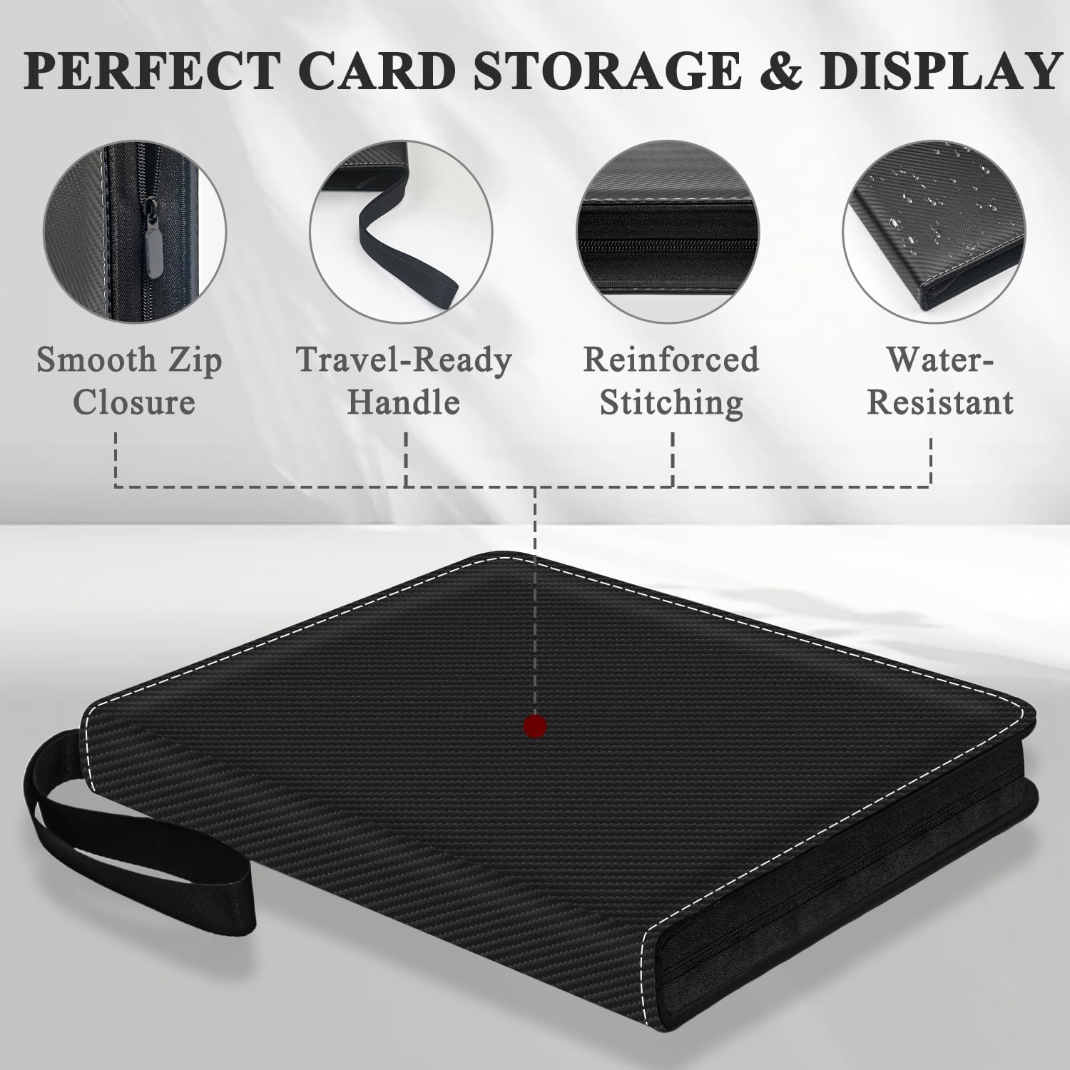 Trading Card Binder 9 Pocket, Toploader Binder with 900-Capacity Double-Sided Sleeves, Top Loader Binder for Cards, Baseball, Football, Sports, MTG, TCG Collector Album.