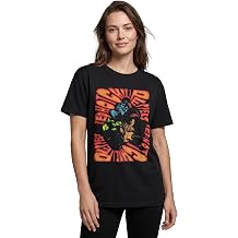 Vanilla Underground Red Hot Chili Peppers Womens Black Short Sleeve T-Shirt Dress | RHCP Graphic Tee with Band Members