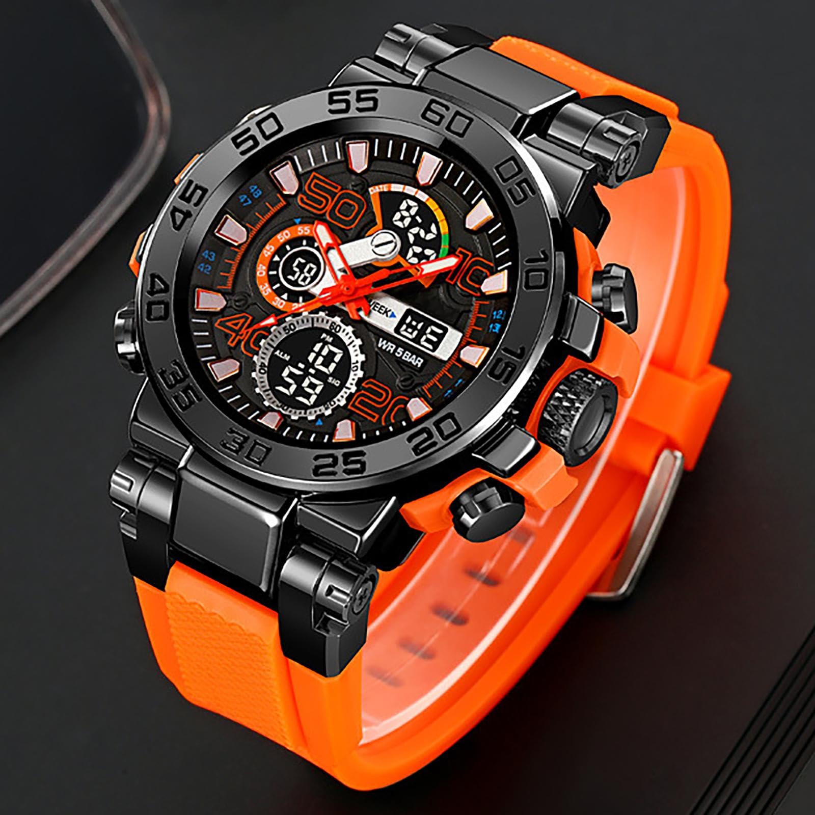 Reloj de pulsera digital deportivo impermeable para hombre, analógico, de cuarzo, táctico, con alarma, reloj multifunción de cara grande, relojes militares para hombre