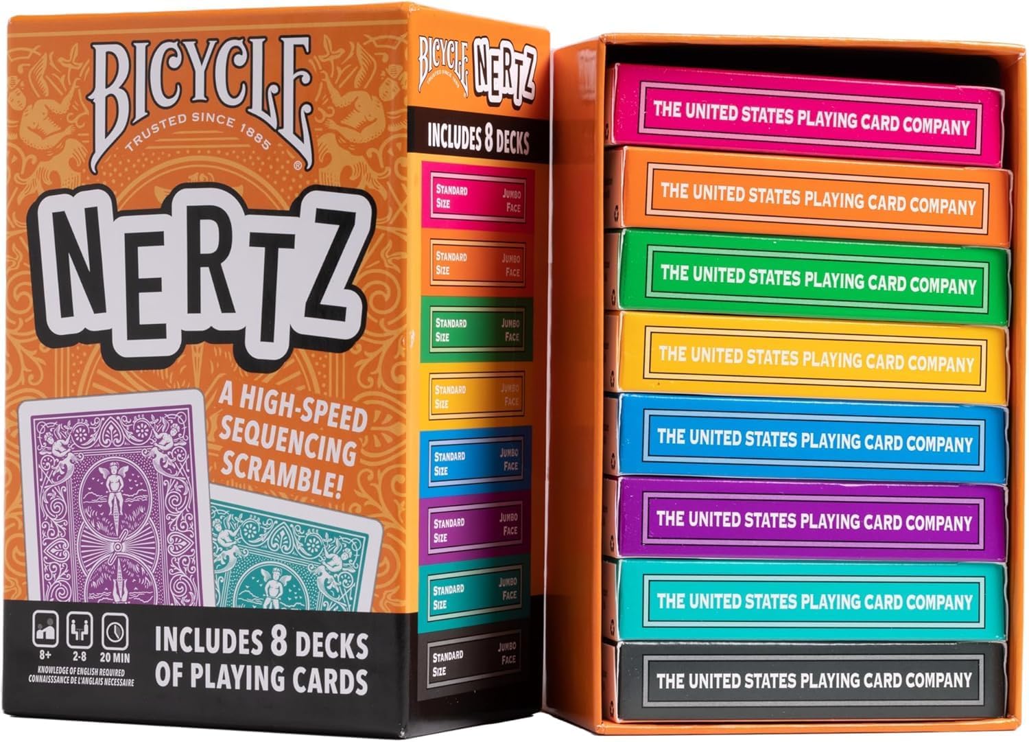 Bicycle Games Bundle - Nertz, Pokeno, Color Addict - 3 Fast-Paced Family Game Night Playing Card Games for Kids and Adults
