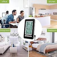 Vista 7 de KeeKit Termómetro para refrigerador, termómetro inalámbrico para interiores y exteriores con 2 sensores, termómetro digital para nevera con alarma