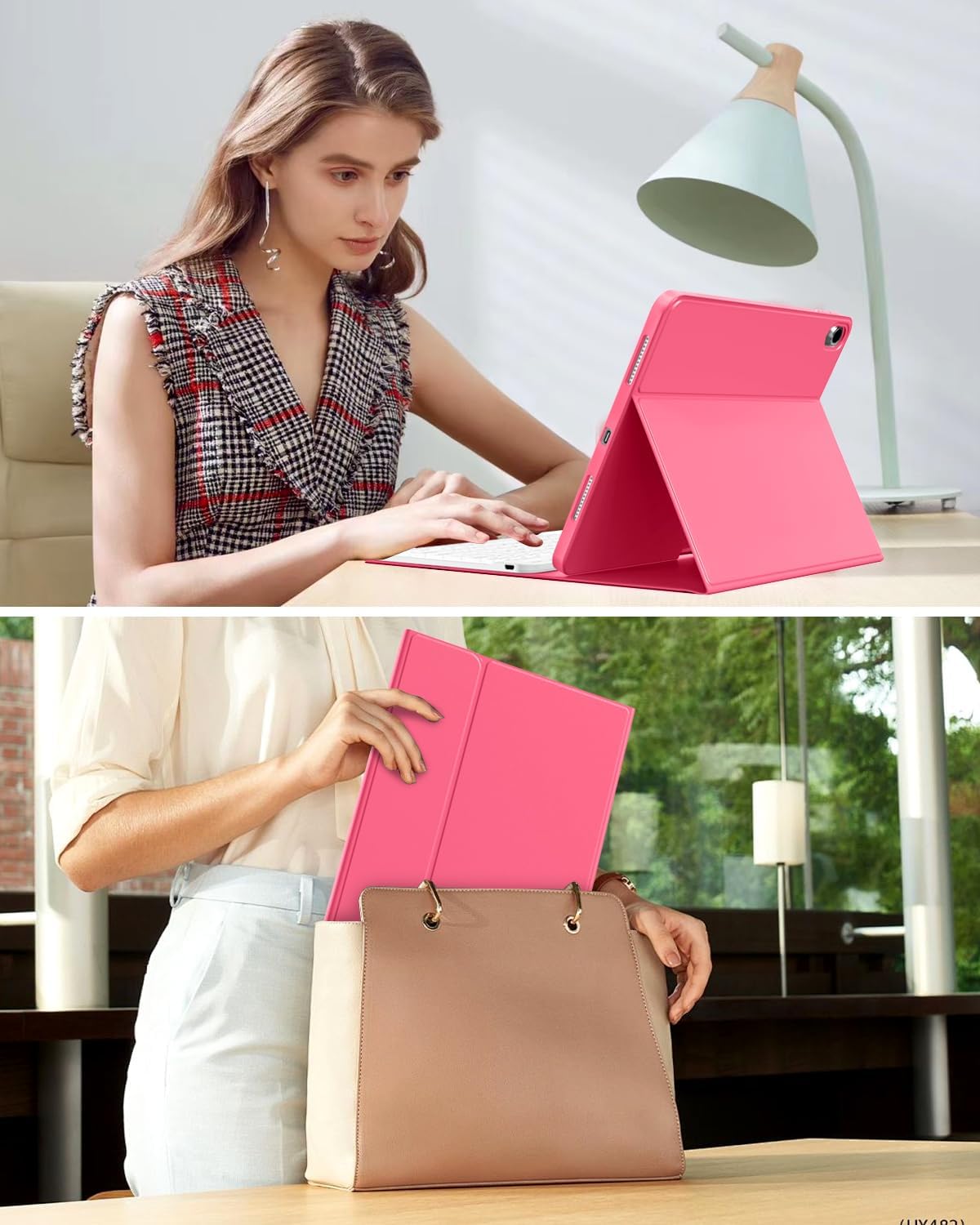 for iPad (A16) 11th/10th Generation Case with Keyboard 11/10.9 inch (2025/2022), Detachable Wireless Bluetooth iPad Keyboard Case Thin & Light with Built-in Pencil Holder, Pink - Image 9