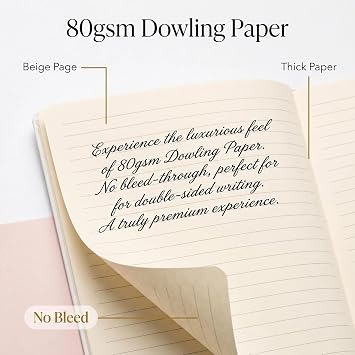 Pink Retro Floral Journal A5 Hardcover Lined Notebook Lay Flat Binding Notepad Diary Woven Pretty Lily Flower Design Ribbon Bookmark Office School Travel Writing Taking Business Journal Note