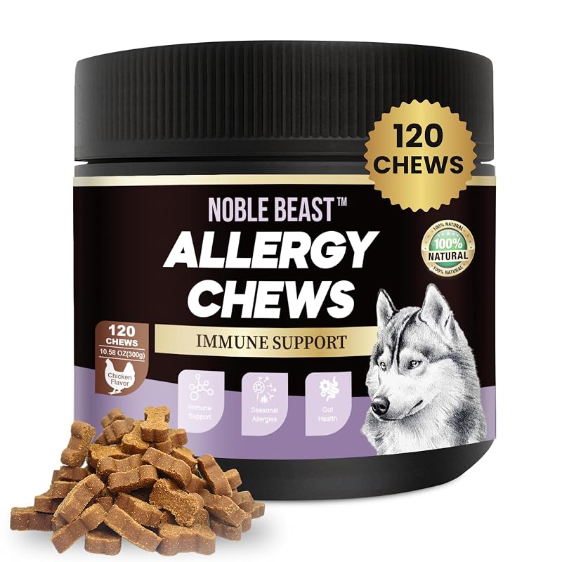 Suplemento para cães em mastigáveis macios Noble Beast sabor frango, 120 unidades