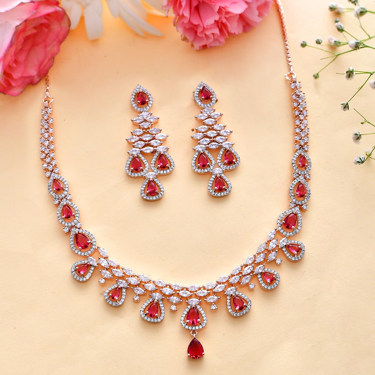 Women's Sparkling Elegance CZ Waterfall Jewellery Set, Gift Ready