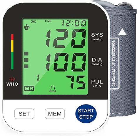 Jejesweet Blood Pressure Monitor for Home Use, Automatic Blood Pressure Machine with 3-Color Backlit Hypertension Display, 2x99 Memory with Upper Arm Large Cuff 22-42cm : Amazon.ca: Health & Personal Care