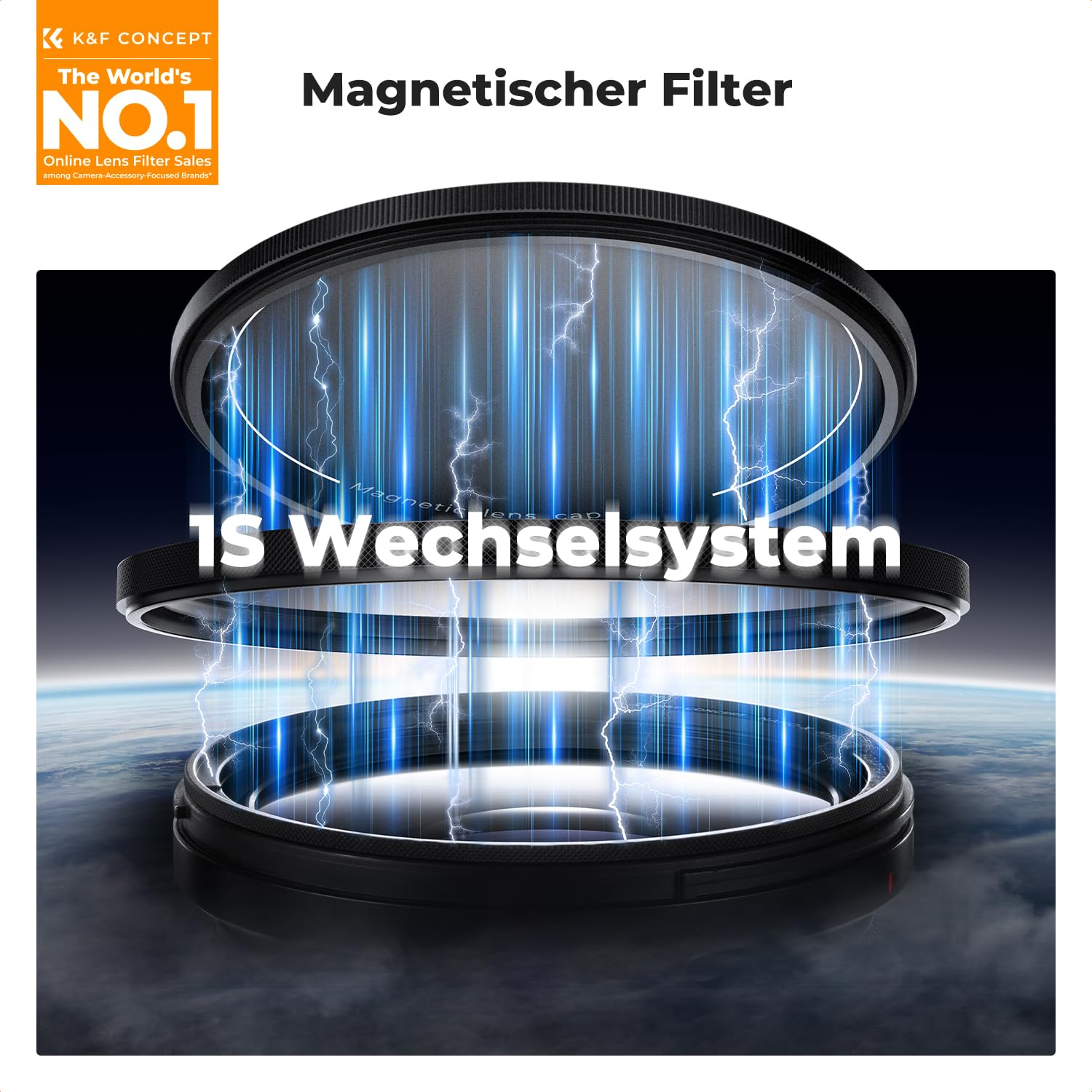 K&F CONCEPT Magnetischer CPL Filter 82mm Zirkular Polfilter Magnetischer Polarisationsfilter HD Optisches Glas mit Multi-Nano-Beschichtung (Nano-Xcel)