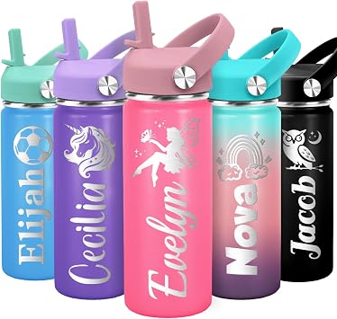 Personalized Name Water Bottles Tumbler for Kids