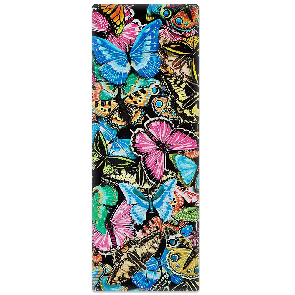 POLERO Esterilla de yoga, esterilla de entrenamiento, almohadilla de fitness, ligera, portátil, suave, plegable, mariposa