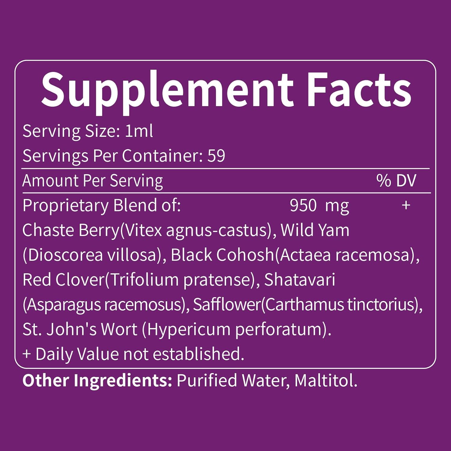 Vitex (Chaste Berry) Drops for Women, Natural Menstrual & Menopause Support Supplement w/Chasteberry, Black Cohosh, Red Clover, Shatavari, Wild Yam, St. John's Wort Herb Extract. 2oz - Image 8