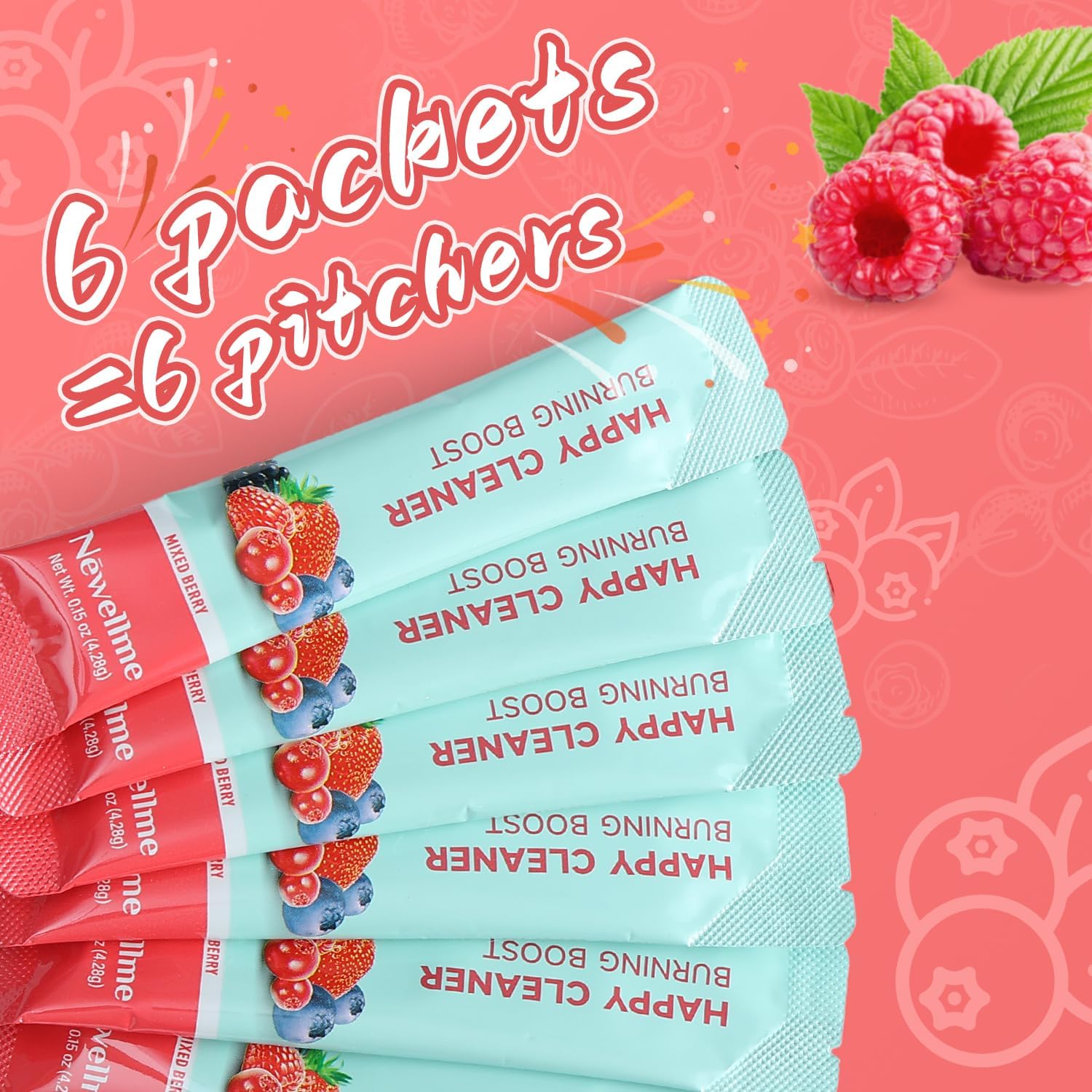 Newellme Watermelon Berry Superfoods Happy Cleaner Powder, Happy Cleaner Para Bajar De Peso, Natural Antioxidant & Greens Mix with Fruits and Veggies, Vegan (28-Days, Watermelon)
