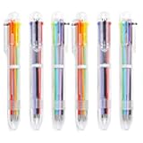 Hutou 23 Pack 0.5mm 6-in-1 Multicolor Ballpoint Pen 6 Colors Retractable Ballpoint Pens Kids Party Favors Pen (23 Pack)