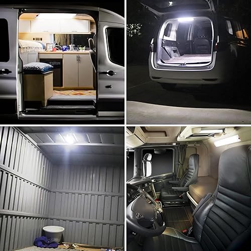 Miniatura 5 de Barra de luz LED interior de 12 V, 72 LED de 9 W y 12 V, tira LED de 6500 K, luz blanca con interruptor de encendidoapagado para remolque de carga