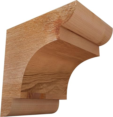 Miniatura 109 de Ekena Millwork COR04X12X12NEB00RWR 4 pulgadas de ancho x 12 pulgadas de profundidad x 12 pulgadas de alto New Brighton Rough Sawn Corbel, cedro rojo