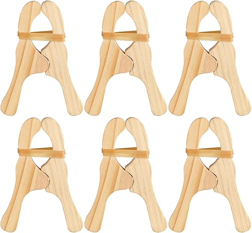 Simgoing 6 piezas Montessori y Waldorf juguetes gigantes de madera con clip de madera hecho a mano resistente para juegos imaginativos de