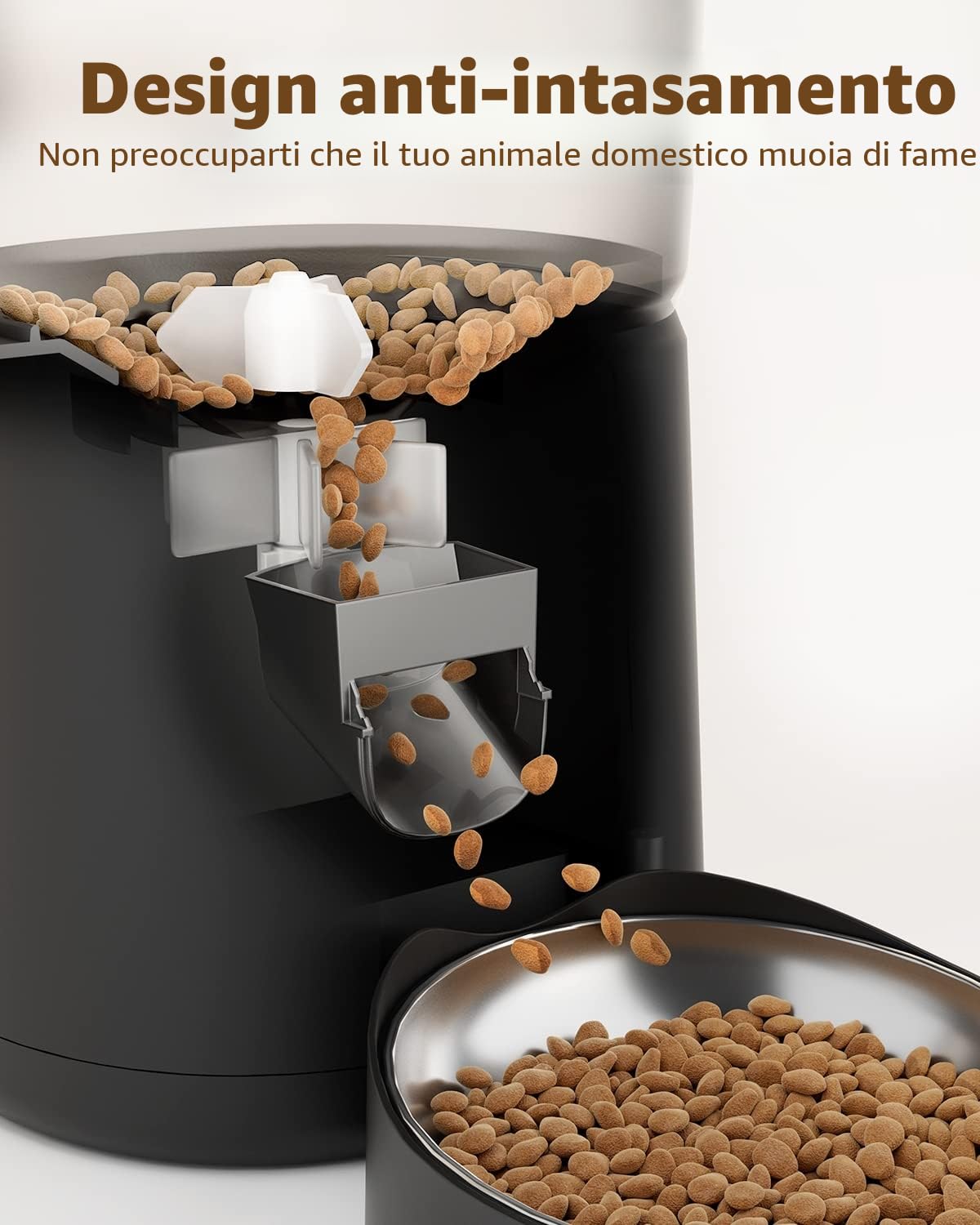 PUPPY KITTY Distributore Automatico Cibo per Gatti e Cani, 2.4G Wifi Mangiatoia Automatica con Timer, Funzione di Registrazione del Suono, Fino a 10 Pasti al Giorno