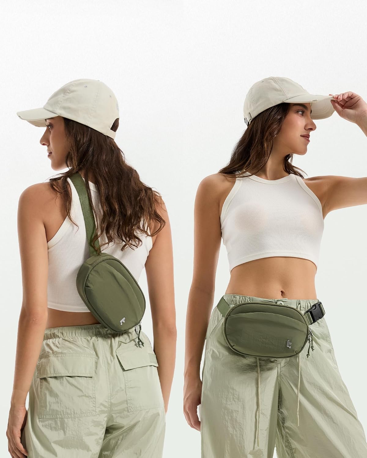 tomtoc Belt Bag with RFID Blocking, Cross Body Fanny Pack for Women Men, Sling Waist Bags with Adjustable Strap for Travel Walk