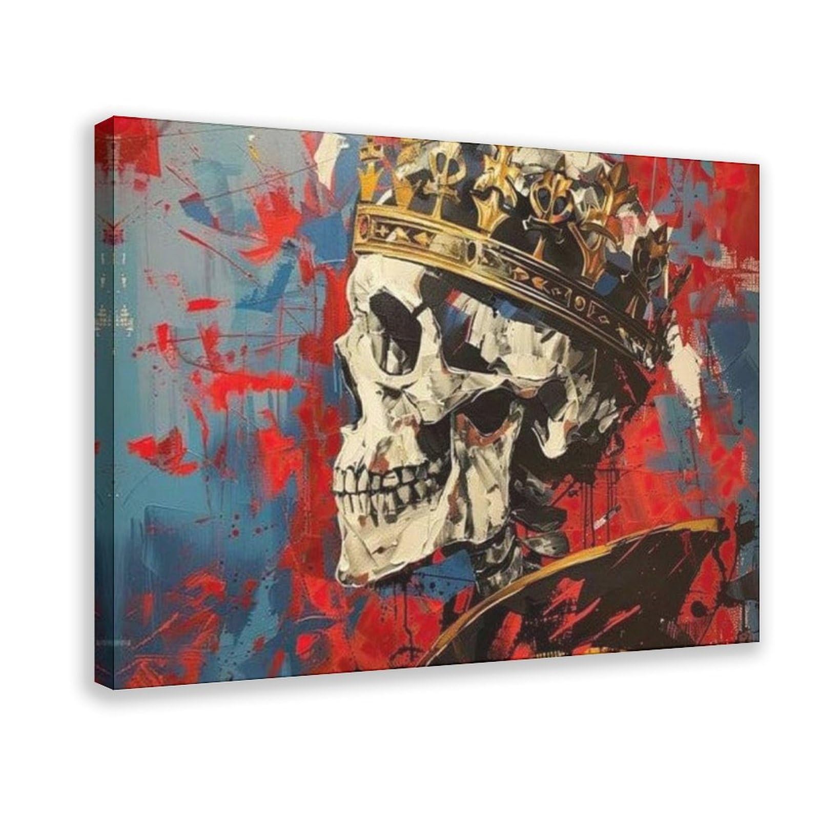 Utgn Revelation Of Regal Skeletons Bold Dark Fantasy Kingly Skull Canvas Poster Wall Art Print Picture Paintings 16X24inch(40X60cm)