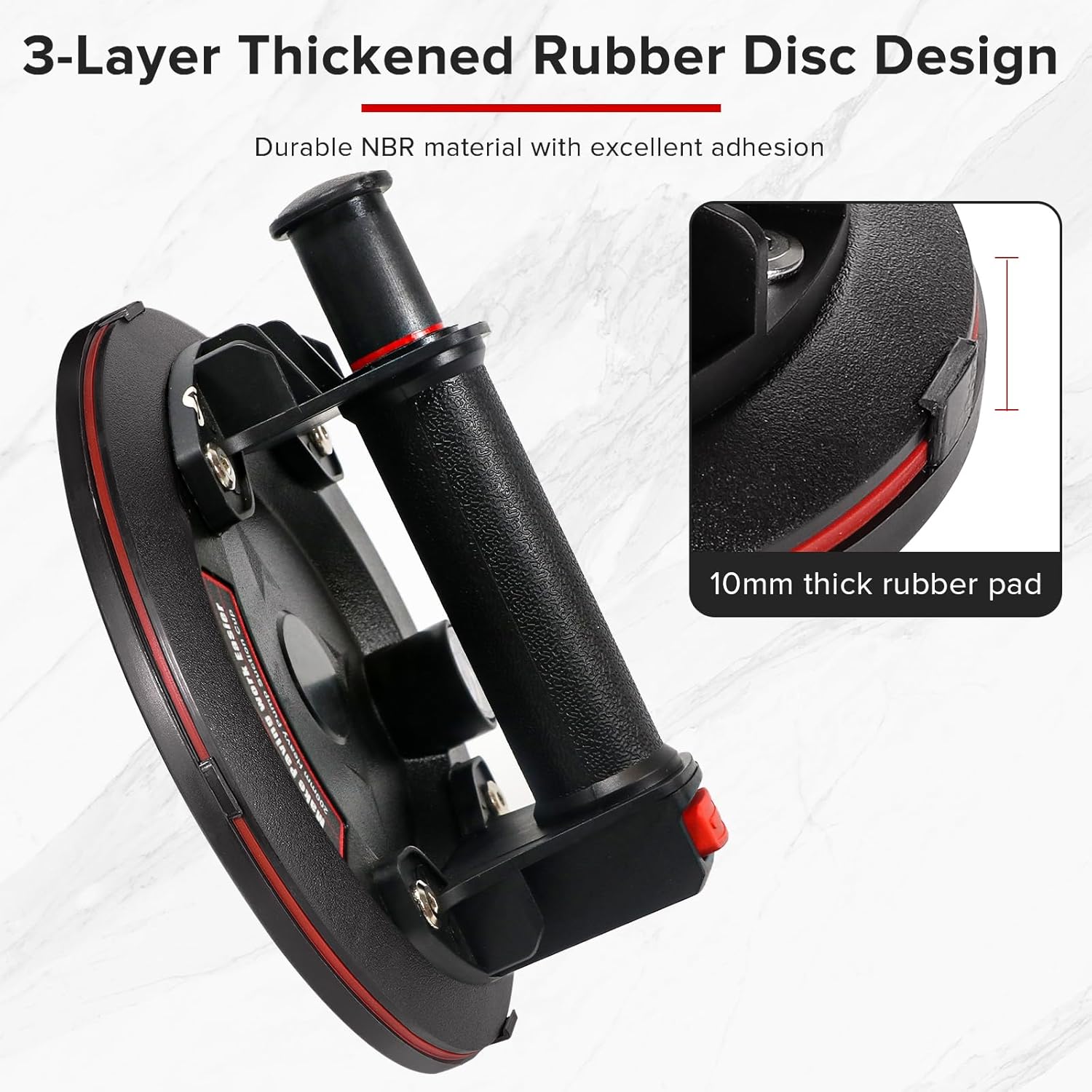 8" Glass Suction Cup Vacuum Lifter Max Load 661lbs Powerful Industrial Suction Cups wih with Barometer for Lifting Glass Tile Ganite indlcuding Carring Case
