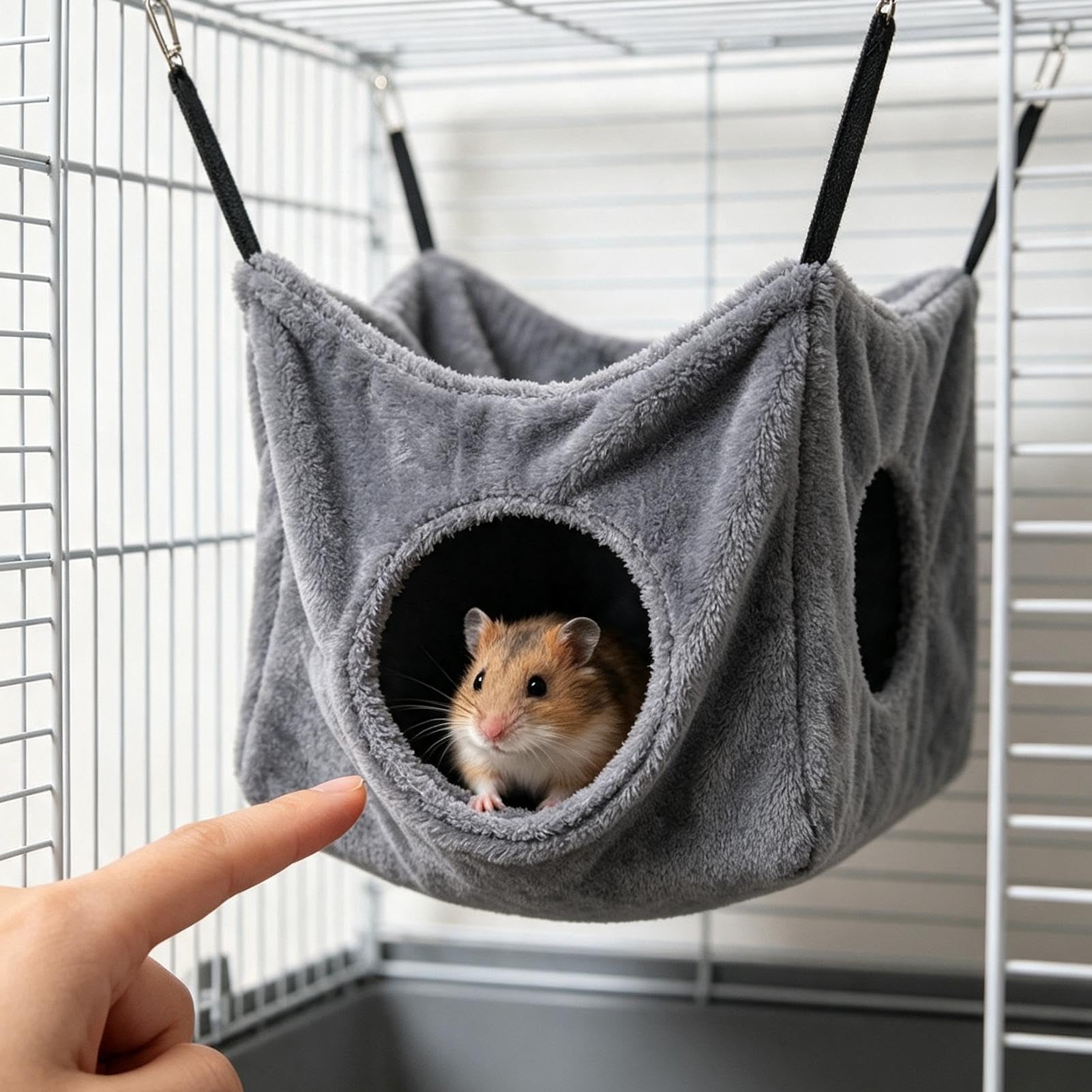 Frettchen-Hängematte für Käfig, warm, Plüsch, weich, Tunnel, Schlafbett