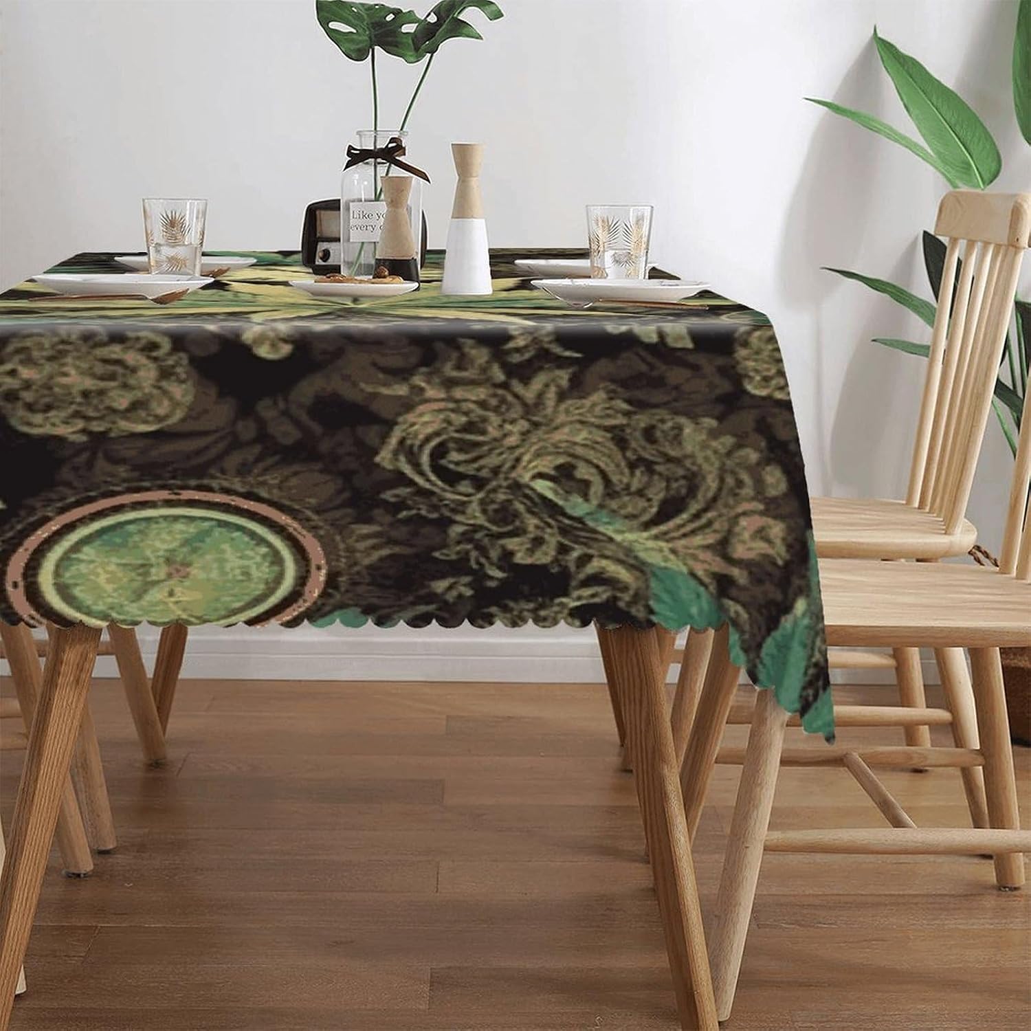 A Puff in Time Weed Marijuana Tablecloth Rectangular for Home Decor, Washable Table Cover for Restaurant, Stain Reusable Table Cloth for Weddings, Dinners, Kitchen, Party 60"x120" image 4