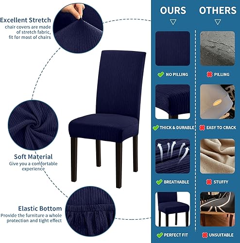 Miniatura 56 de Juego de 6 fundas elásticas para sillas de comedor, extraíbles y lavables, para sillas de comedor, hotel, ceremonia