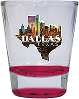 Vista 1 de Dallas Texas Design C Souvenir - Vaso de chupito redondo de 1.5 onzas, color rojo
