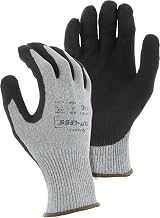 Majestic Cut-Less Korplex Glove with Sandy Nitrile Palm | 12 Pair - LG | 13 Gauge Liner, ANSI A9, Extreme Cut Resistance, Breathable, Gray/Black | for Automotive, Industrial, Manufacturing | 35-7675