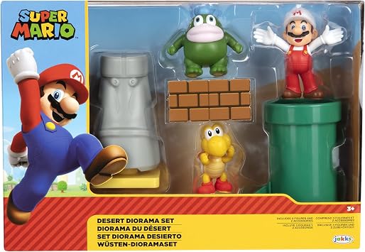 Super Mario Action Figure Playset 2.5-Inch Desert Diorama Set