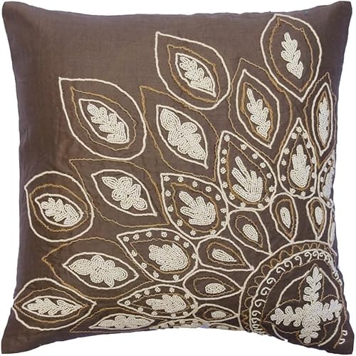 Miniatura 50 de The HomeCentric Funda de cojín, funda de cojín decorativa marrón de 20 x 20 pulgadas, fundas de almohada de piel sintética con textura y almohadas