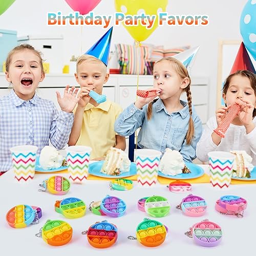 Miniatura 4 de Recuerdos de fiesta para niños, 30 unidades, juguetes para ansiedad a granel, mini llavero para su fiesta de cumpleaños, regalos para niños, bolsas