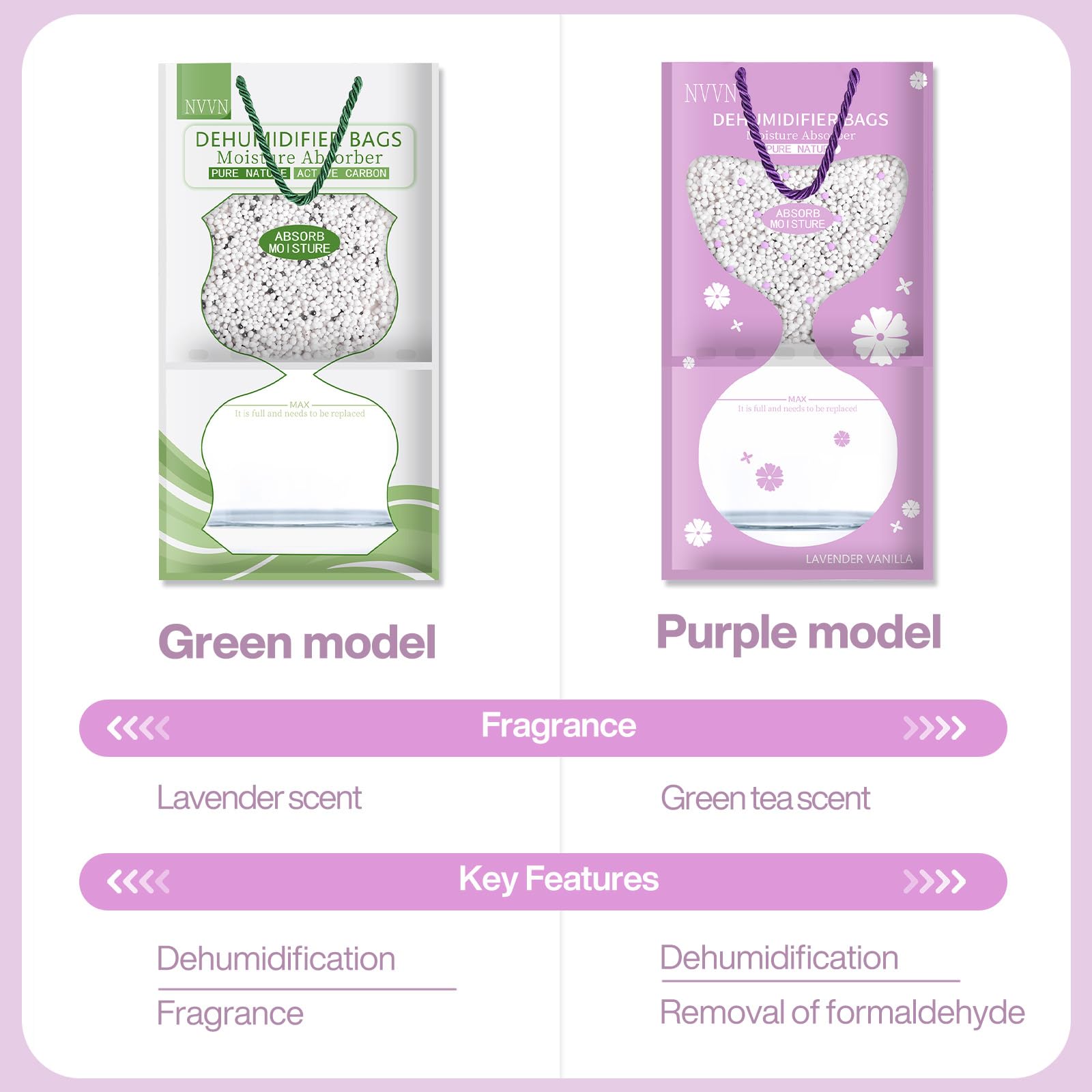 SaiXuan Sacchetti Deumidificatori Con Lavanda - 8 Pezzi Da 100g Per Armadi, Auto E Bagni - Foto 8