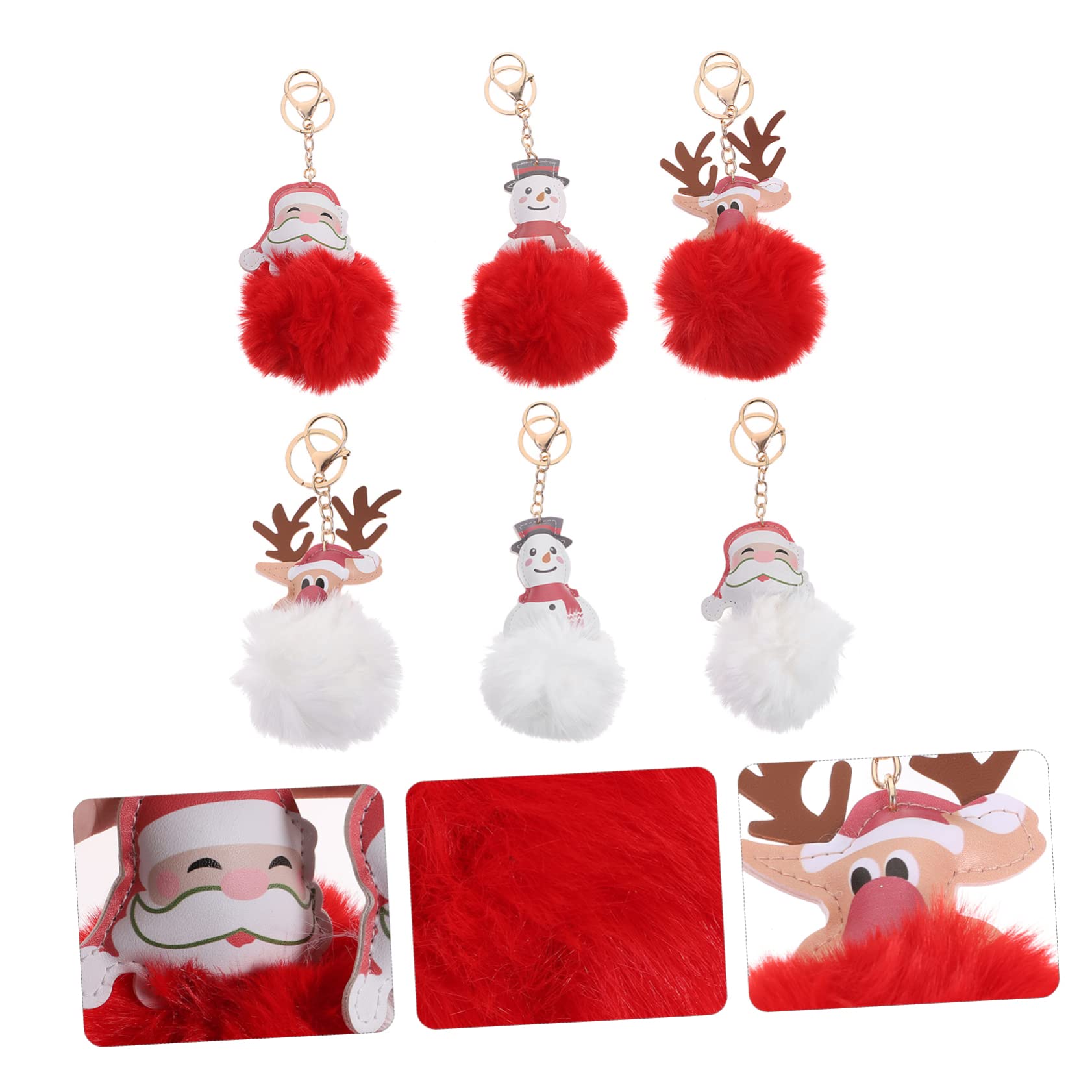 SHERCHPRY 18 Piezas llavero bola de pelo llavero de dibujos animados de navidad de vacaciones presentes originales christmas bag mochila s para niñas alce