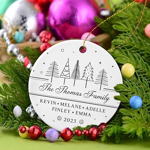 Miniatura 5 de Adorno personalizado para árbol de Navidad familiar 2025, nombres familiares, Navidad 2025, adorno familiar personalizado con nombres, adorno