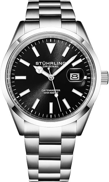 Stuhrling Original Datemaster Quartz Men's Watch Stainless Steel 42mm