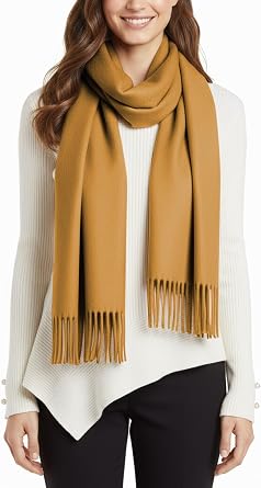BFONS Winter Sarf for Womens, Fashion Long Shawls Wraps Pure Color, Cashmere Scarf Pashmina Shawls Wraps for Wedding Party