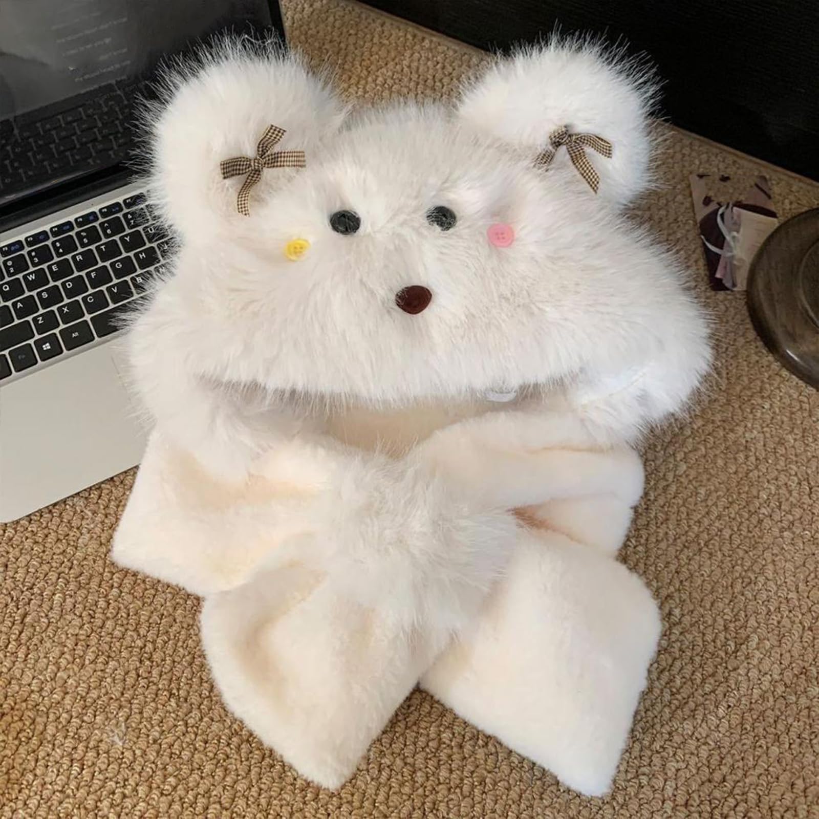 Furry Bear Warm Earflaps Caldo Trapper Cappello per Sci Skateboard Spessa Ushanka per il Freddo Unisex Trapper