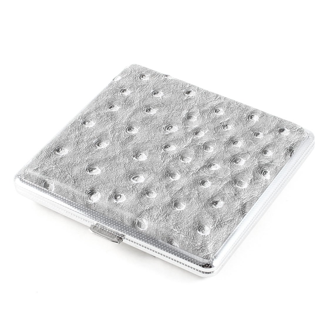 Qtqgoitem Man Tobacco Cigarette Crocodile Pattern Metal Case Box Gray Silver Tone (model: 7ac b7f 3cb ed2 c1b)