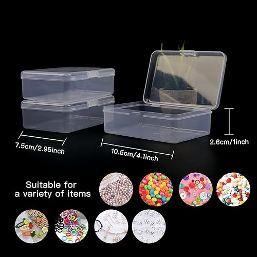 Miniatura 2 de Contenedor de almacenamiento de cuentas de plástico transparente, 12 unidades de contenedores de almacenamiento de plástico con tapas, Caja de