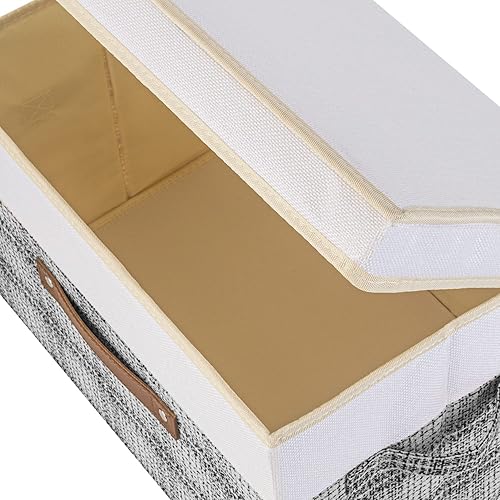 Miniatura 83 de TYEERS Cajas de almacenamiento plegables, contenedores de almacenamiento de tela lavable con tapas, 14.9 x 9.8 x 9.8 pulgadas, paquete de 2, gris