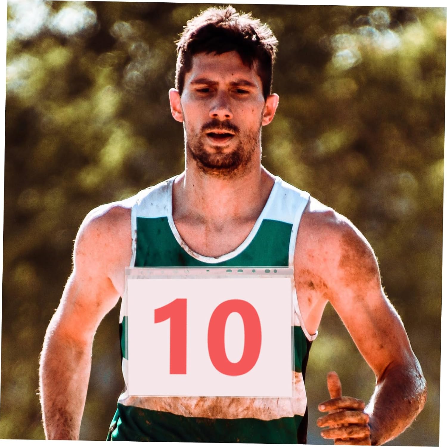 Toddmomy Running Bib Bags 100pcs PVC Race Number Bib Holders Easy to Read Durable
