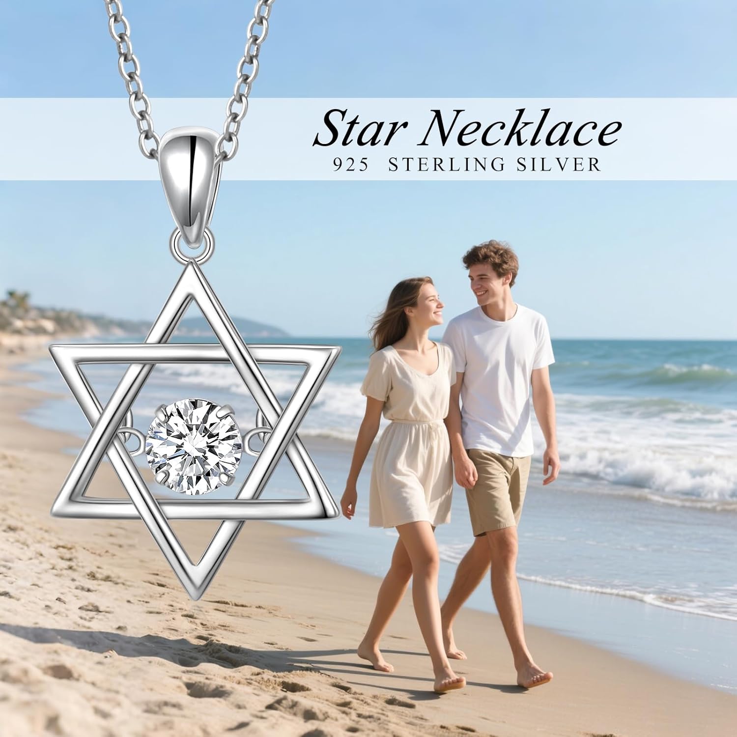 S925 Sterling Silver Star of David Necklace Jewish Star Jewelry for Men Women - Image 6