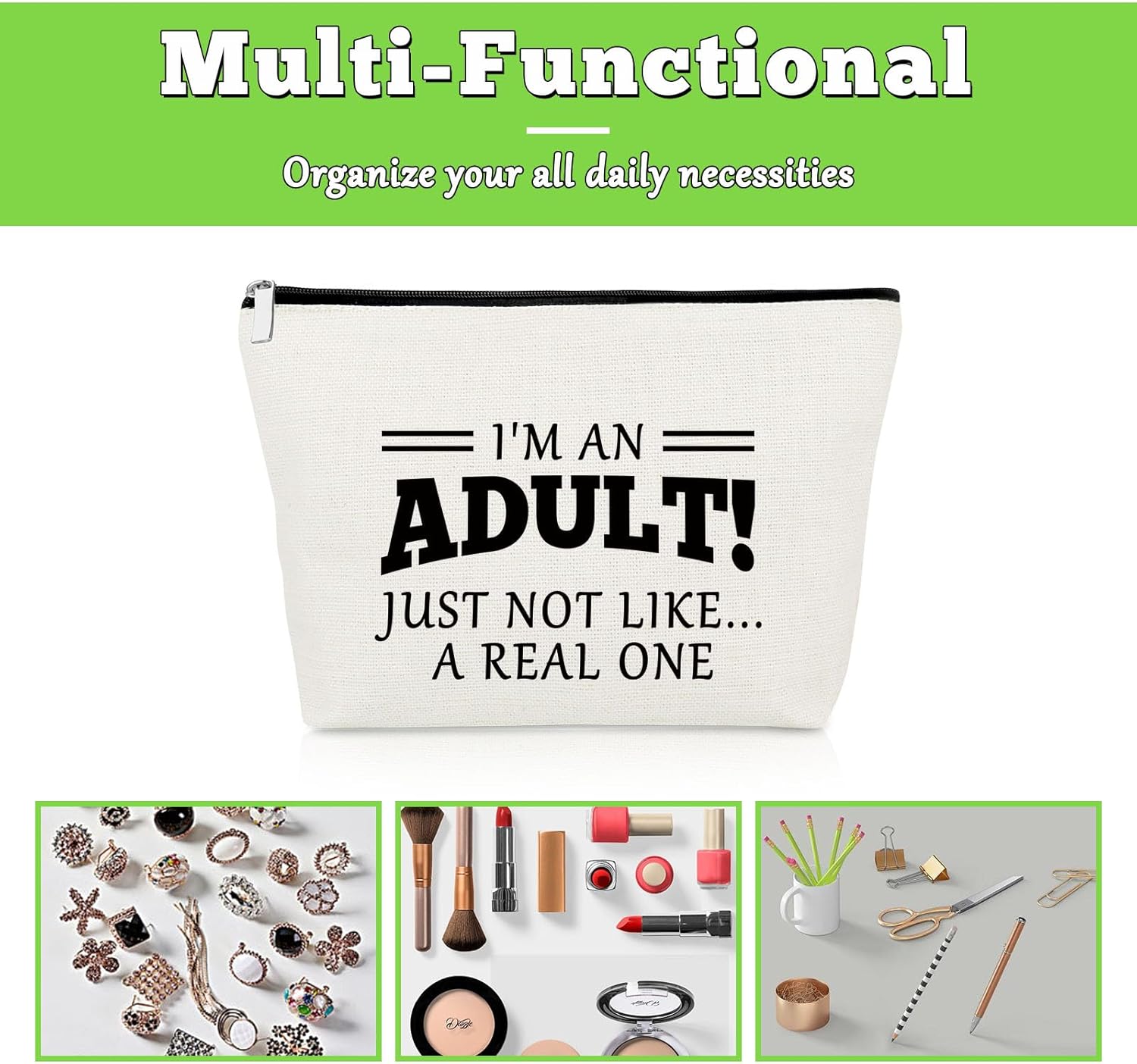 Bolsa De Cosméticos, Bolsa De Maquillaje Personalizada Para Mujeres Y Niñas, Rosado - Yaxa